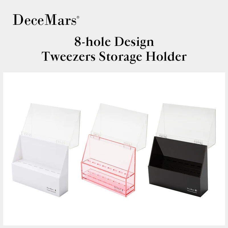 DeceMars  Tweezers storage box 8 holes holder