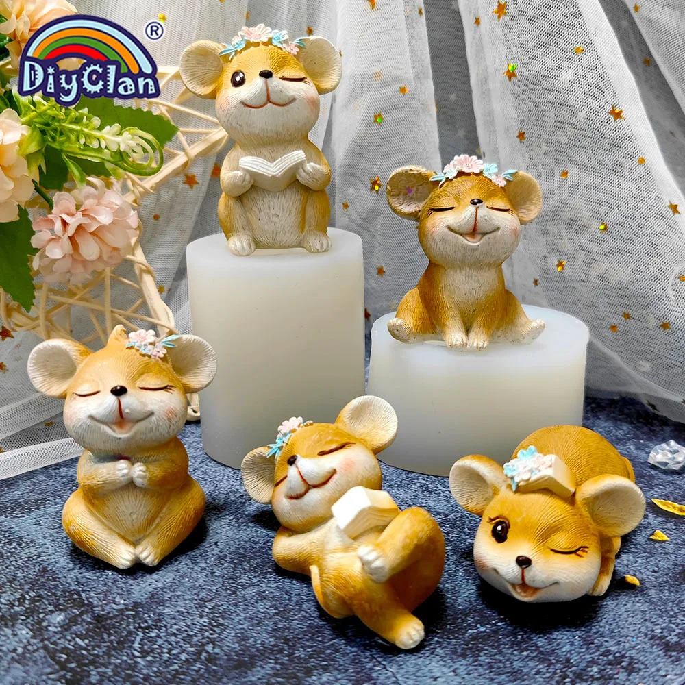 3D Simulation Mouse Chocolate Silicone Mold For Cake Topper Decoration New Year Candle Making 2020 Animal Plaster Resin Molds