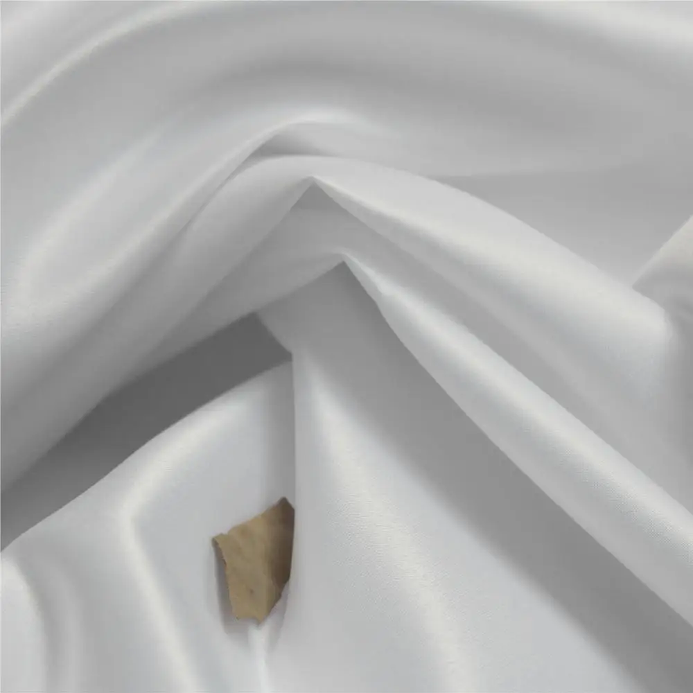 Mercerized Silk Satin Fabric White Polyester DIY Decor Lining Skirt NightGown Suits Evening Dress Clothes Designer Fabric