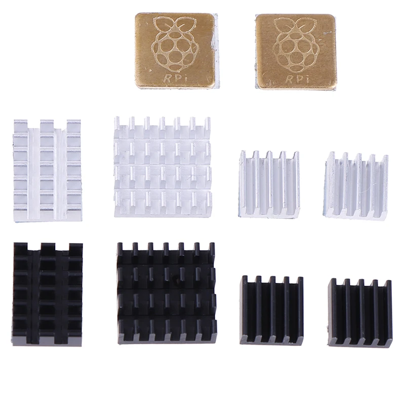 5 pces para raspberry pi 2/3/4 3b + 4b alumínio dissipador de calor radiador cooler kit