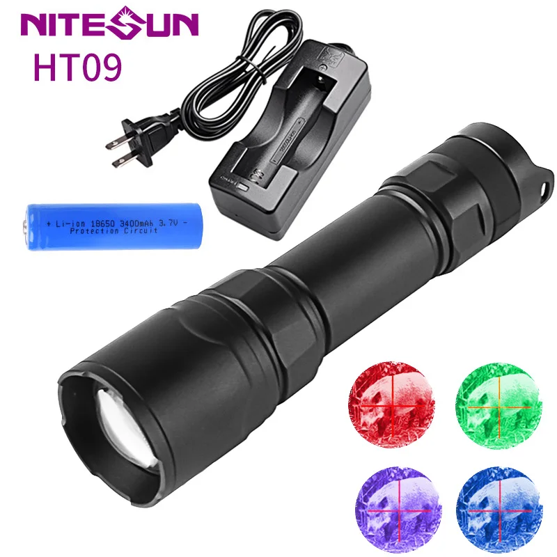 Zoom Long Range Hunting Light NITESUN HT09 Flashlight Beam Distance 400M Tactical Flashlight Hunting Torch For Outdoor Work