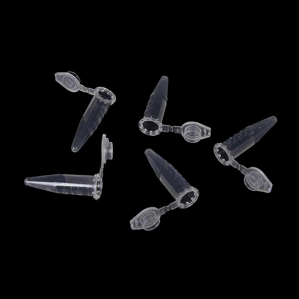 Lab Supplies 50 PCS 0.5 ML Clear Micro Plastic Test Tube Centrifuge Vial Snap Cap Container for Laboratory Sample Specimen