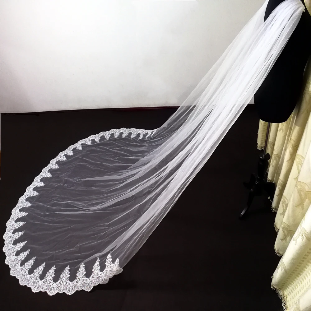 Real Foto 'S Wedding Cape Sluier Wit/Ivoor Bridal Schouder Sluier Tulle Lange Cape Mantel Sjaal Trim Bruiloft Accessoires