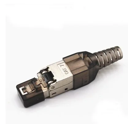 10Pcs/Lot Tool-Free Shielded RJ45 Cat 7 / Cat6A Termination Plug Cat7 Plug Crimp Ethernet Adapter  connectors Modular 23/24AWG