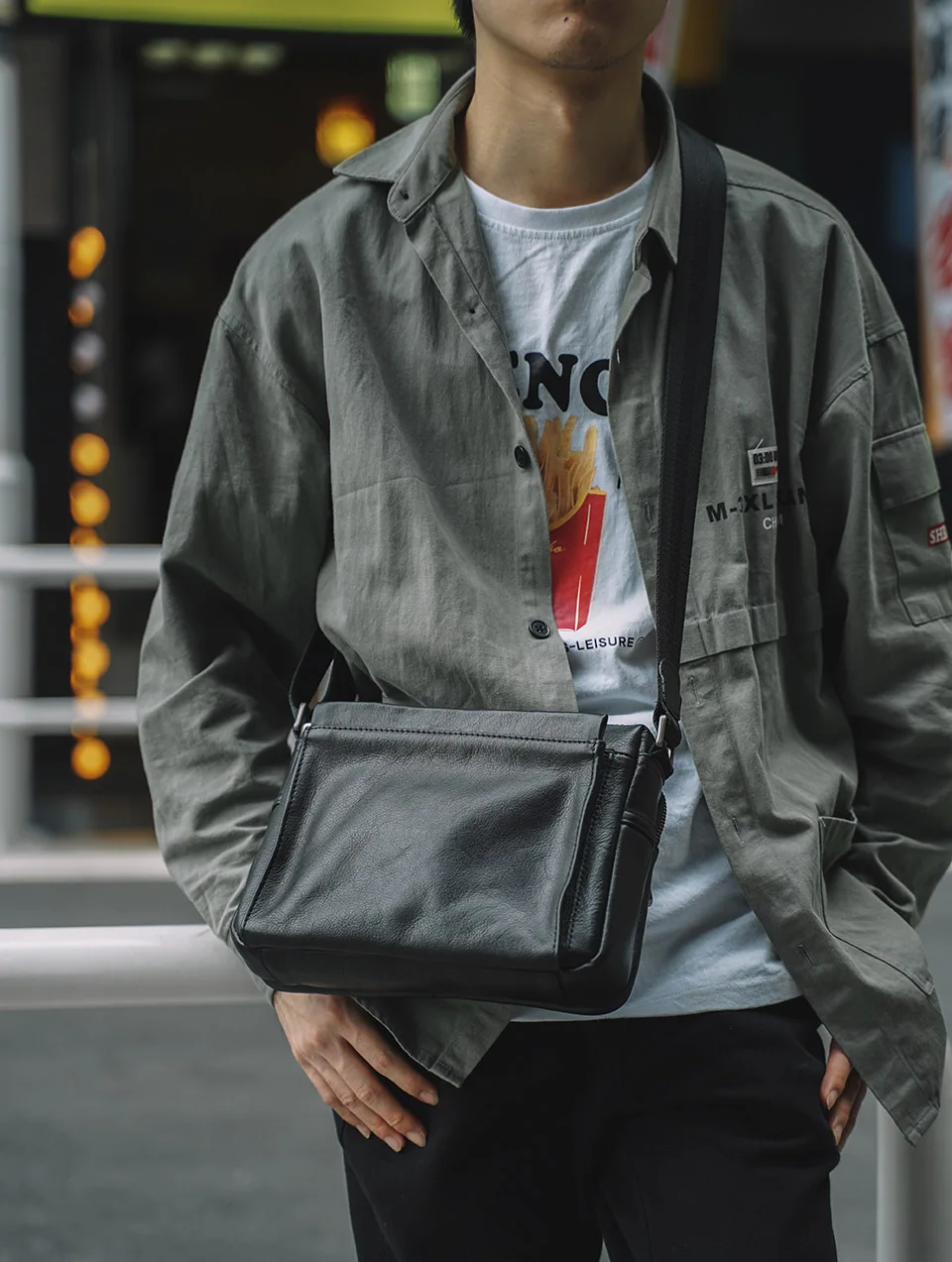 NUPUGOO Casual männer Schulter Tasche Aus Echtem Leder Mode-Trend Messenger Original Kleine Crossbody Zipper Tasche Für 9,7 Zoll Ipad – Detail 3