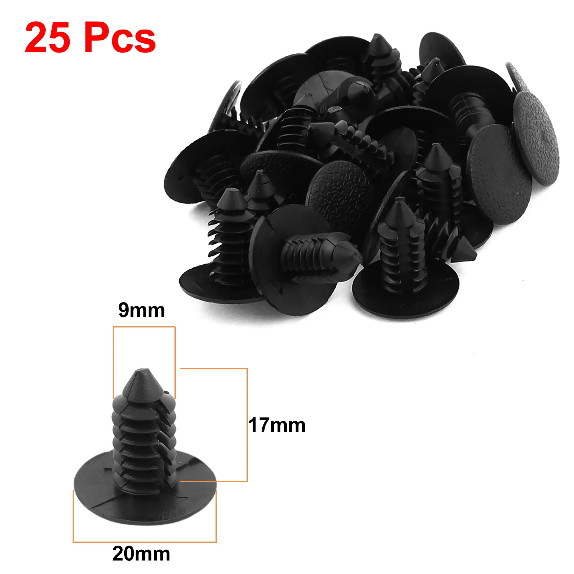 Uxcell 20Pcs 25Pcs 100pcs Plastic 8.3mm 9mm 7 x 5mm Car Push in Clips Panel Rivets Fender Bumper Fastener