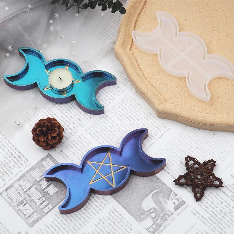 

DIY Resin Crystal Silicone Sun Moon Mold Storage Box Plate Mirror Mold Epoxy UV Resin Craft Jewelry Making Molds
