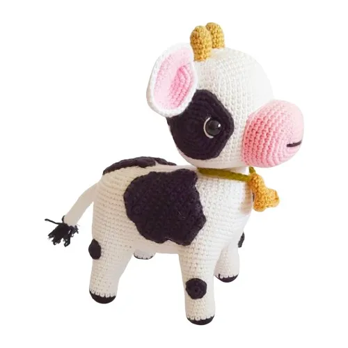 Amigurumi Baby Cow Cute Calf Ice (Organic Hand-Knitted Healthy Toy)