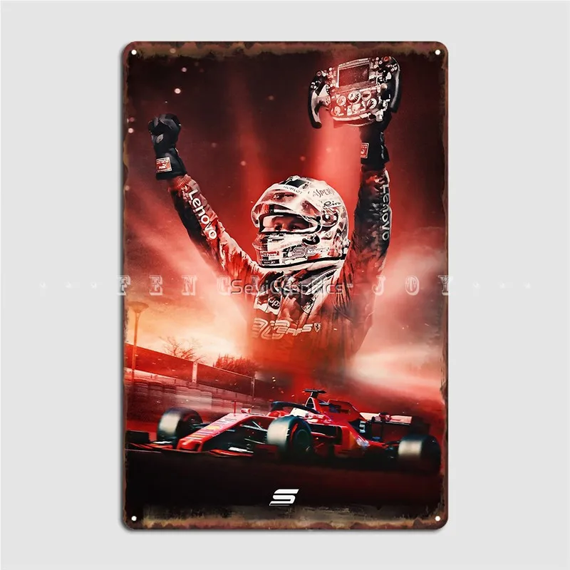 Sebastian Vettel 2019 Poster Metal Plaque Club Home Garage Club Custom Garage Decoration Tin Sign Poster