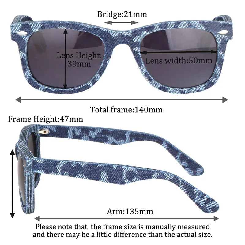 Denim Men polarized sunglasses Women\'s eyeglasses Acetate mixed Denim cloth Fashion glasses match Jeans wear for men women