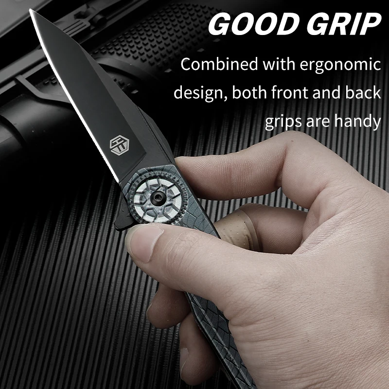 3D-printed carbon fiber handle tactical folding Knife 7CR13MOV Blade Portable self-defense EDC self-defense tool Knife