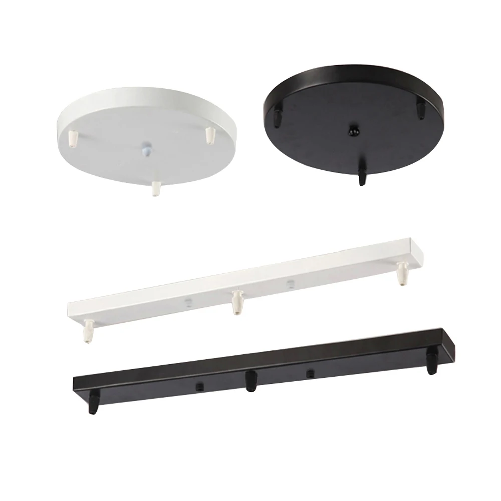 Ceiling Plate Pendant Lamp Base Plate Lighting Accessory DIY Multi Sizes Black White Round Rectangle Canopy Plate Lamps Chassis