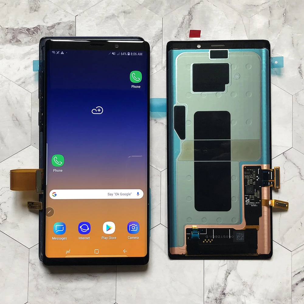 AMOLED LCD 6.4 inci, rakitan Digitizer layar sentuh tampilan untuk SAMSUNG GALAXY Note 9 N960F N9600 N960N