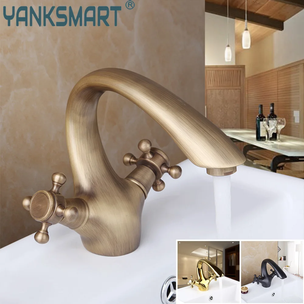 

YANKSMART 3 Chooses Bathroom Faucet Basin Sink Dual Handles Deck Mounted Faucet Bathtub Washbasin Cold And Hot Mixer Water Tap