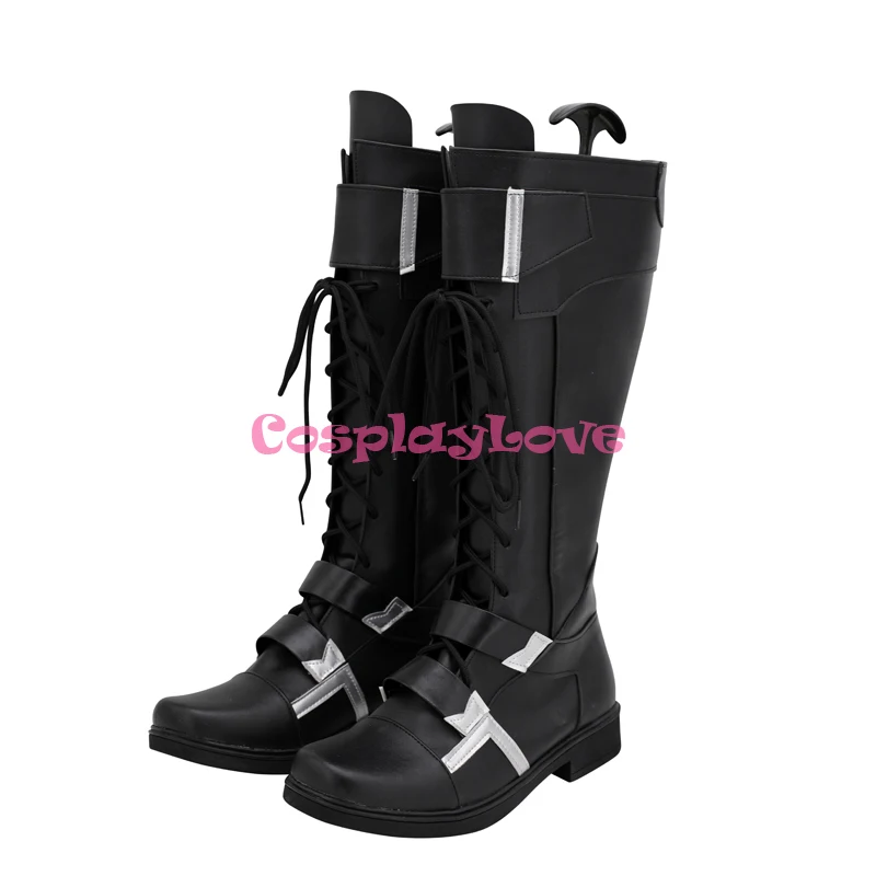 CosplayLove Infinity War Winter Soldier James Buchanan Barnes Bucky Black Shoes Cosplay Long Boots Leather Custom Made