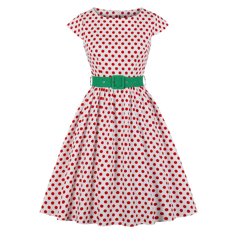 Women Polka Dot Vintage Rockabilly Dress with Green Belt Woman Clothes O Neck A Line Short Sleeve A Line Elegant Pin Up Dresses - AliExpress 200000345 Women Polka Dot Vintage Rockabilly Dress with Green Belt Woman Clothes O Neck A Line Short Sleeve A Line Elegant Pin Up Dresses - AliExpress 200000345
