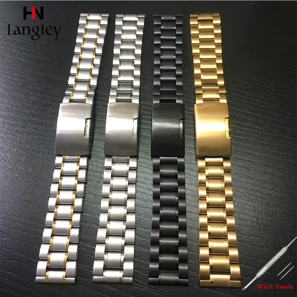 14mm 16mm 18mm 19mm 20mm 21mm 22mm 23mm 24mm 26mm Universal Watchband Solid Stainless Steel Wrist Strap For Seiko Watch Band