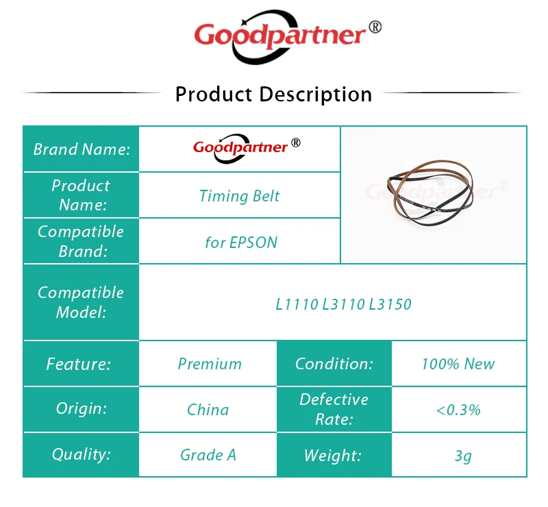 10X CR correa de distribución para EPSON L1110 L1118 L1119 L3100 L3101 L3106 L3108 L3110 L3115 L3116 L3117 L3118 L3119 L3150 L3151 L3156