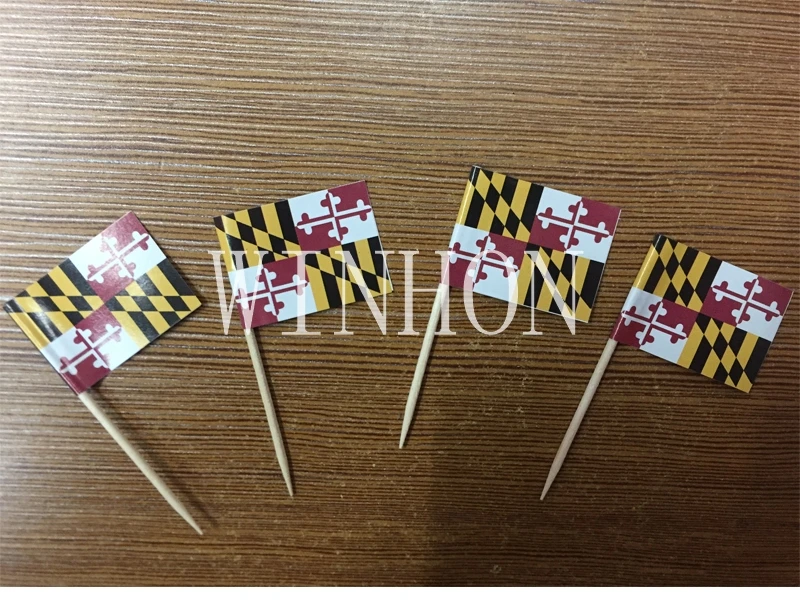 Mini Maryland Toothpick Flags 300pcs Food Picks Cupcake Fruit Cocktail Sticks Decoration Toothpick Flag