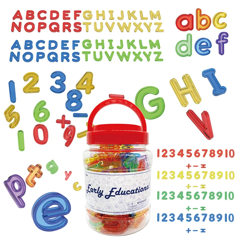 Kids Transparent Letters and Numbers Colorful Plastic Words Sensory Play Practice Counting and Spelling Learning Educational Toy