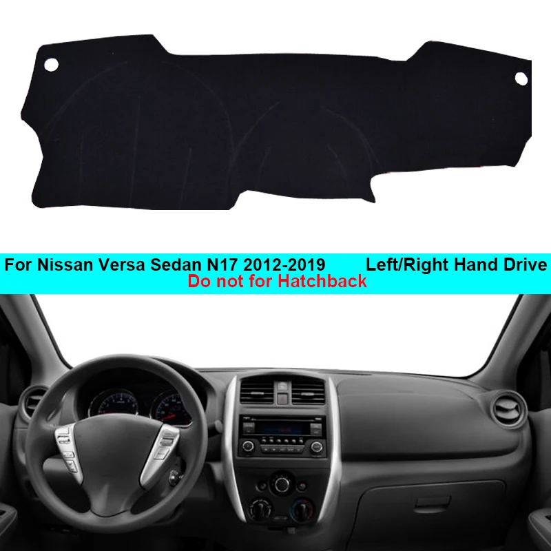 For Nissan Versa Sedan N17 2012 - 2019 LHD RHD 2 Layers Car Dashboard Cover Carpet Cape Rug Pad Carpet Dashmat Sun Shade Pad