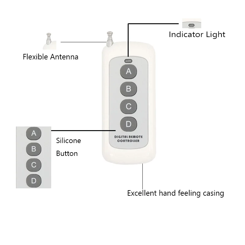 433Mhz Universal Wireless Remote Control Smart Switch AC 85V ~ 250V Relay Receiver Module RF Transmitter Lamp FarmYardLightMotor