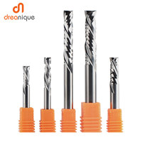 Compression milling cutter woodwork UP & DOWN Cut Two Flutes Spiral Carbide Milling Tool CNC Router Wood End Mill Cutter Bits