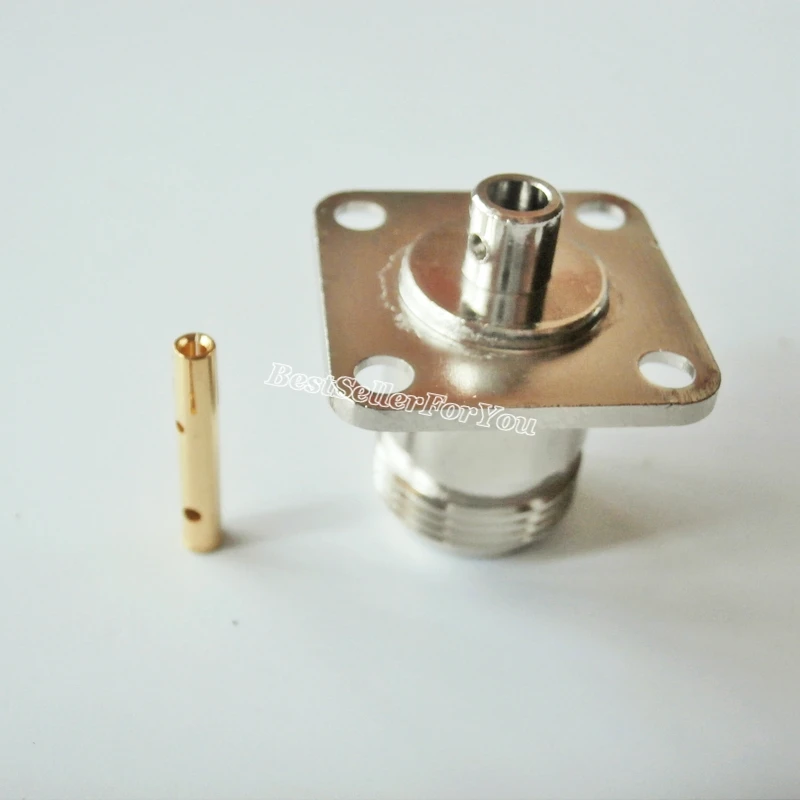 1Pcs N Solder Female 4 Hole Flange Mount Semi-rigid RG402 0.141\