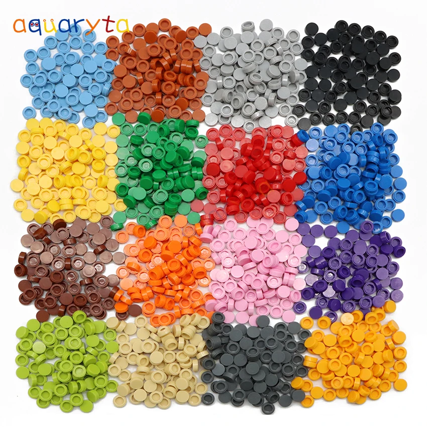 Aquaryta 900pcs 98138 Character Pixel Art Blcoks 24 Colors Tile 1x1 Round Brick Building Block Prat DIY Figure Toy for Children