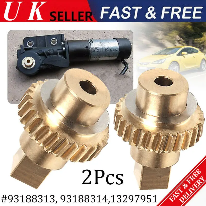 

2pcs Twin Top Roof Motor Winglet Cog/Gears Brass For Vauxhall Opel Astra 93188313 13297951 13297952 93188314