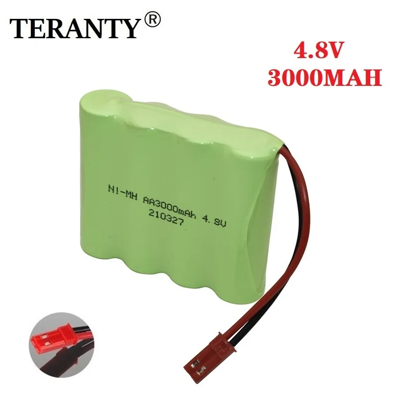 1-5PCS 4.8v 3000mAh NiMH Battery For RC Cars Robots Tanks Gun Boats AA 4.8v Rechargeable Battery Pack With JST Plug