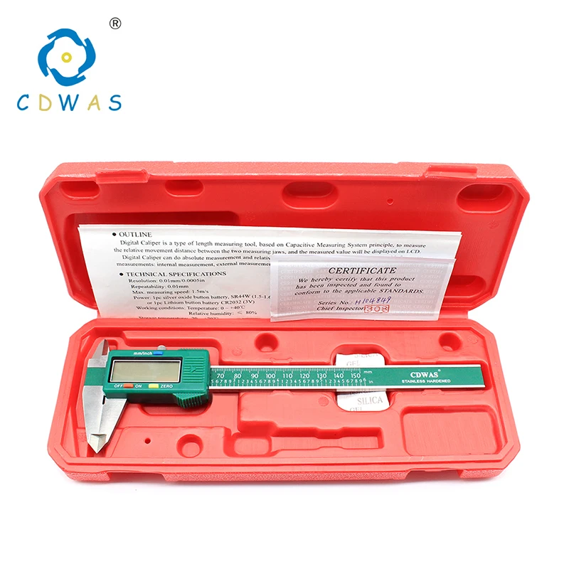 Calibrador Digital de acero inoxidable 200, instrumento de medición Vernier de alta calidad con Dial, herramienta de medición, 0-0,01mm, 1 ud.