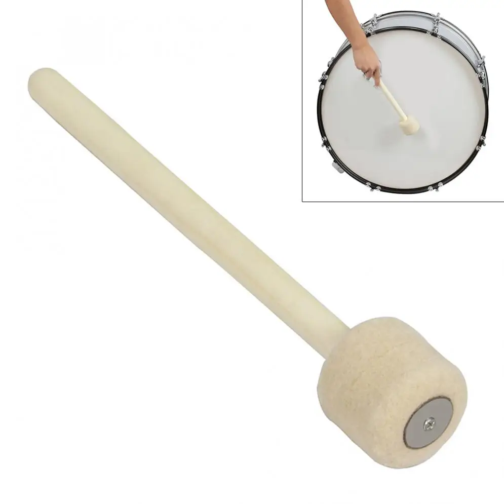 

Bass Drum Wooden Drumsticks Wool Felt Head Log Snare Drum Stick