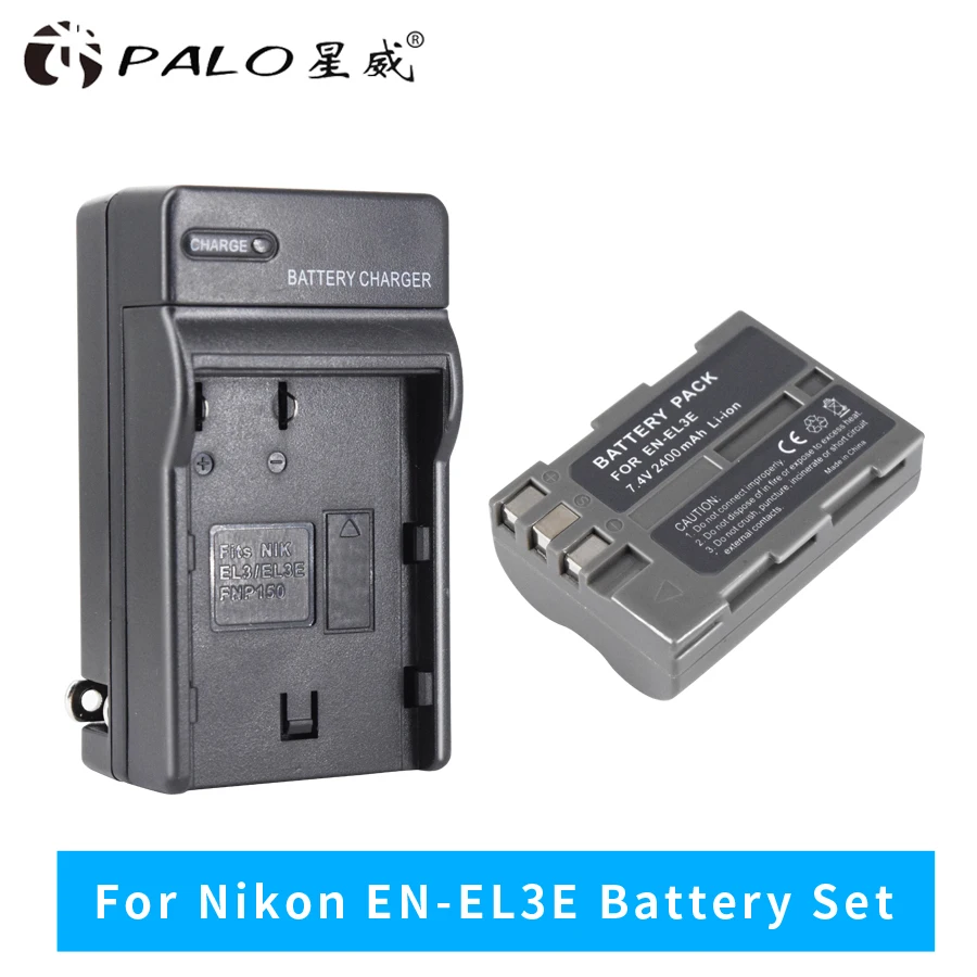 

Nikon D300S D300 D100 D200 D700 D70S D80 D90 D50 D800E V1 MB-D11 MB-D12 digital camera battery 2400mAh 7.4V and Usb LED charger