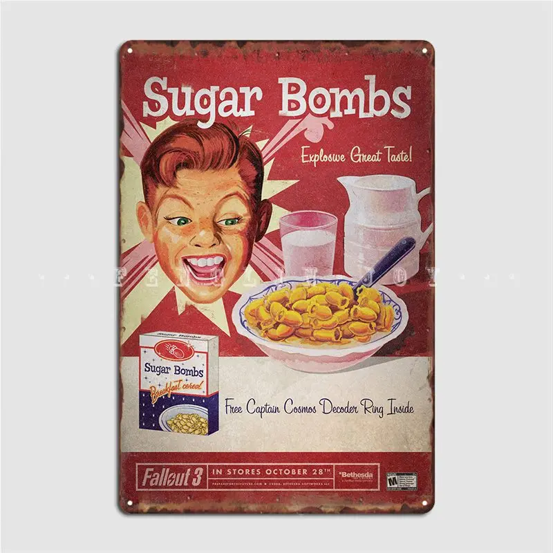 Sugar Bombs Metal Sign Club Home Pub Garage Retro Wall Plaque Tin Sign Posters