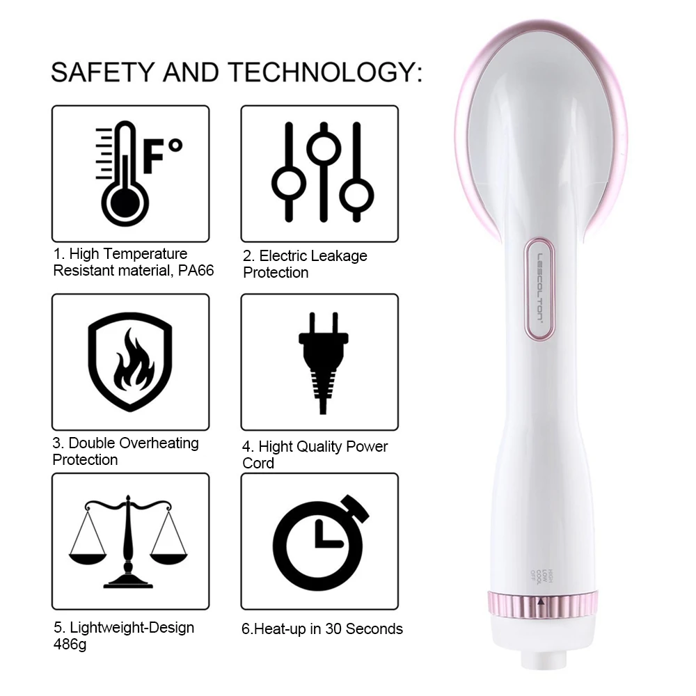 Lescolton One Step เครื่องเป่าผม Multifunctional Air Paddle แปรงจัดแต่งทรงผมเครื่องกําเนิดไอออนลบหวีเครื่องเป่าผม Straightener