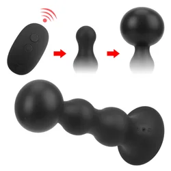 Wireless Remote Control Butt Plug Anal Beads Vibrator Inflatable Anal Dilator 85mm Male Prostate Massager Anal Sex Toys