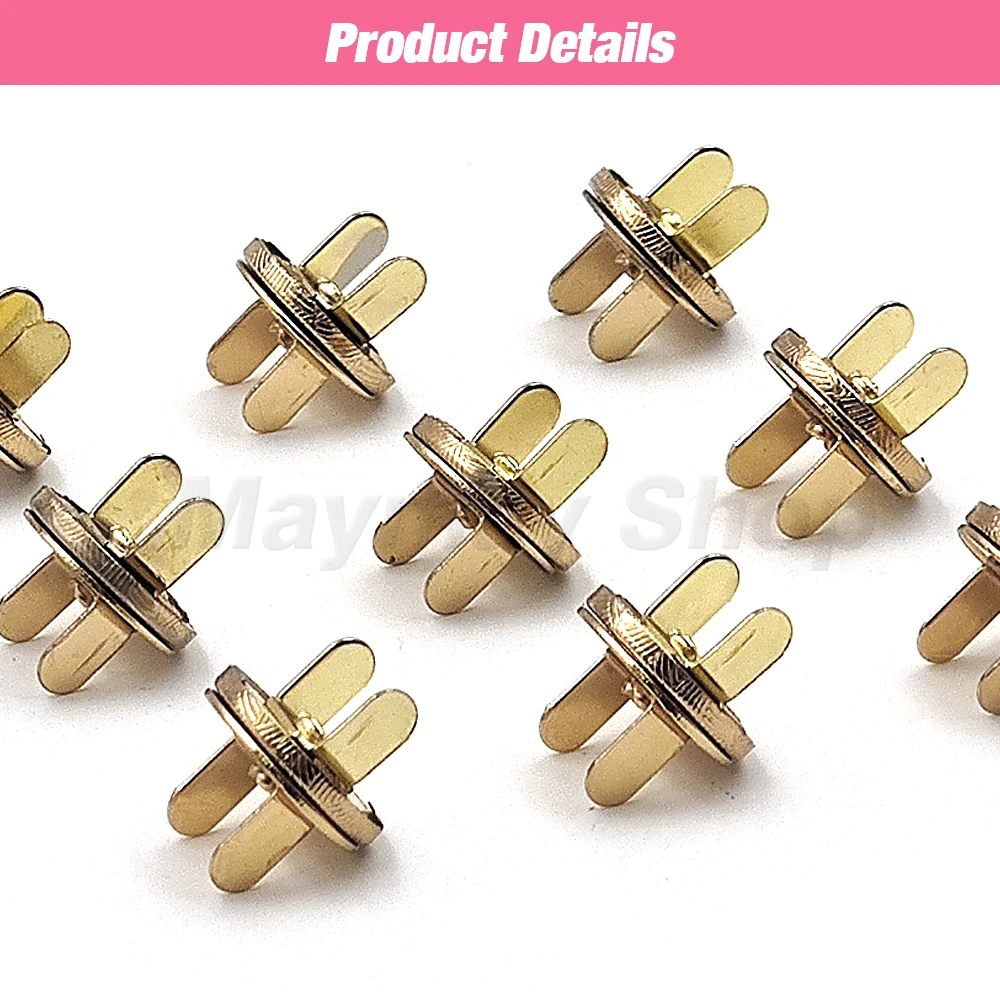 10sets/lot 10mm-18mm Magnetic Buttons Bags Magnet Automatic Adsorption Buckle Wallet Buttons Metal Thin Buttons Snaps With Tool