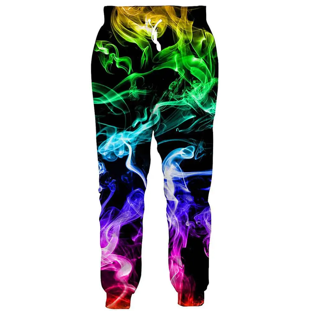 

PLstar Cosmos Brand Trousers Graphic Colorful Fire Smoke 3D Printed Men Joggers Pants Streetwear Cool Unisex Casual Sweatpants