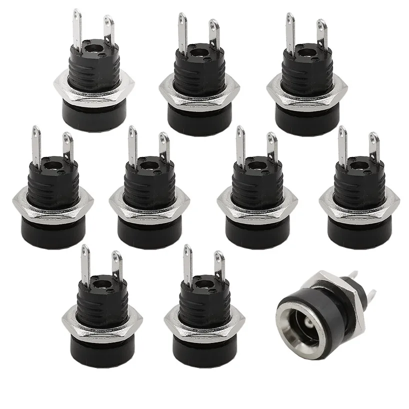 2/5/10Pcs DC022B 5.5 x 2.1mm DC Power Jack Socket Connector 2 Pin Female Panel Mount Adapter 5.5*2.1 mm DC Connector