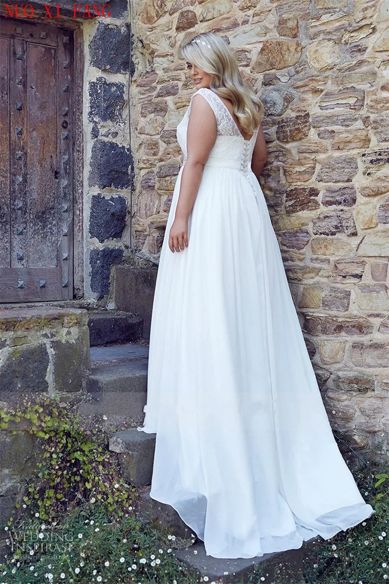 Robe de mariée blanche en mousseline de soie, grande taille, avec des appliques en dentelle, pour femmes enceintes, avec corset au dos, pour patients, longue, pour soirée 123