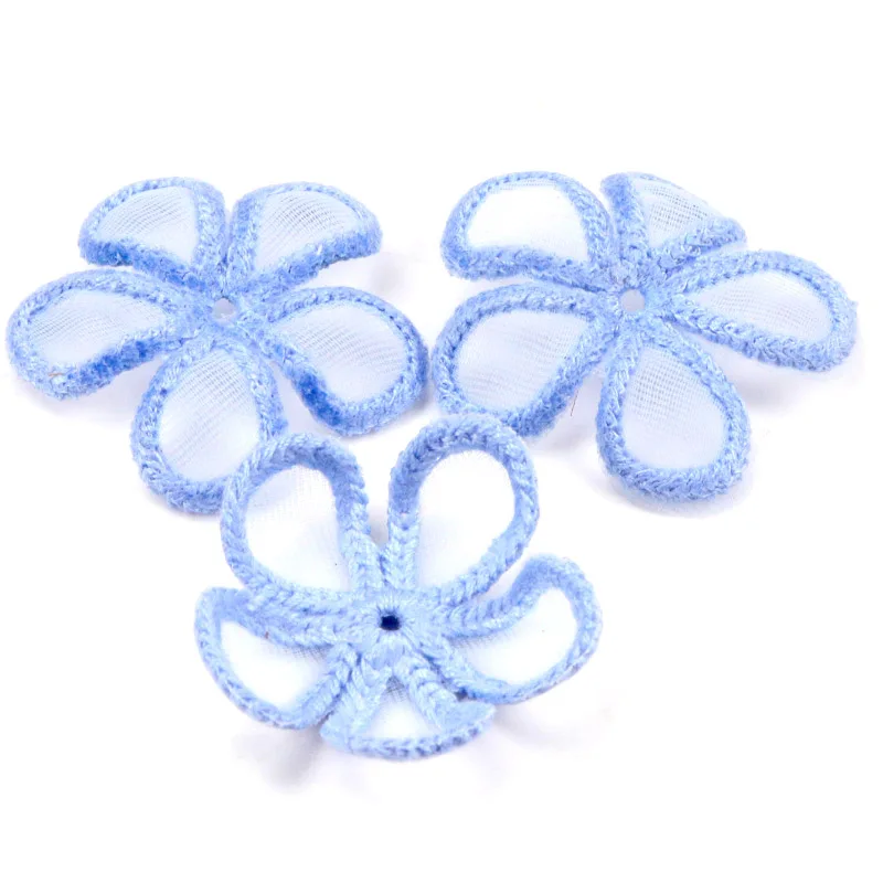 10pcs Beautiful Lace Flower Applique Trim Embroidered Lace Patches For Handmade Garment Accessories Decoration Sewing DIY 35mm