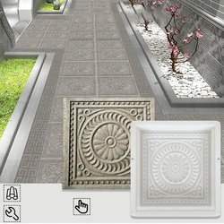 Garden Building Fence Concrete Mold Stone Cement Frame Brick Mold DIY Pave Making Lawn Pond Decor Reusable Antique Cement Mold