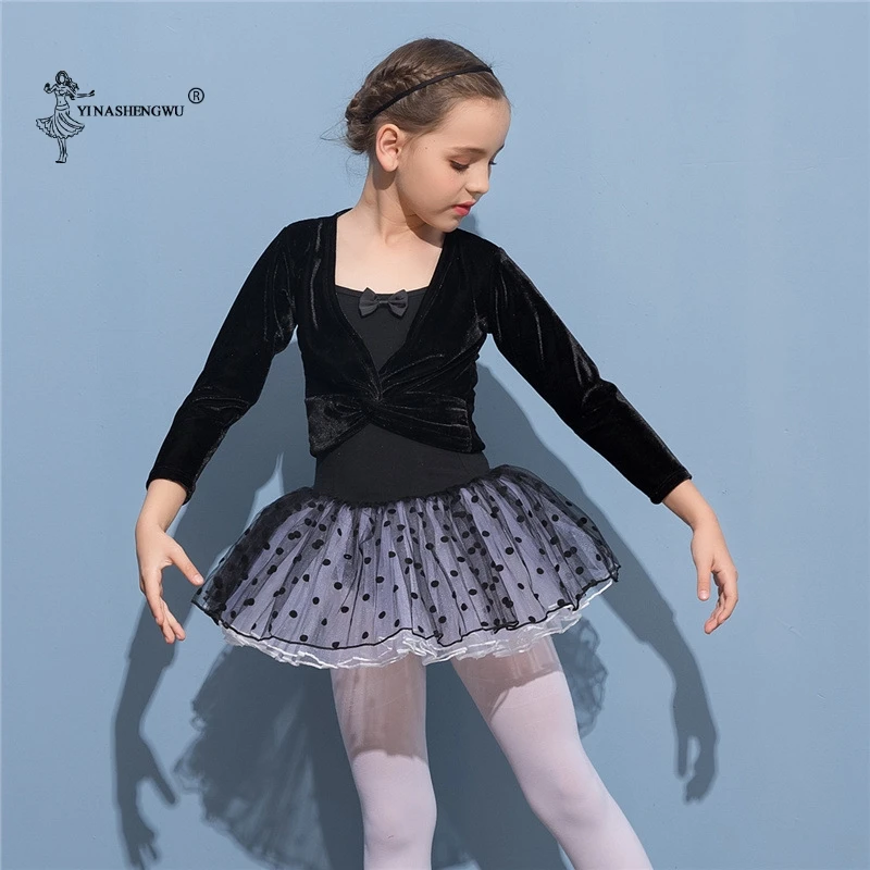 Mode Meisje Ballet Gymnastiek Turnpakje Jas Lange Mouwen Dans Velet Jas Top Jas Kinderen Dans Kleding Jas Wrap Ballet