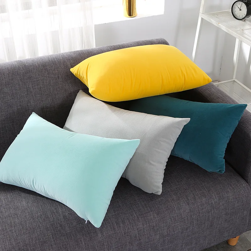 Super Soft Velvet Cushion Cover Candy Color Decorative Throw Pillow Case Luxury Sofa Seat Pillow Cover /40x40/45x45/50x50cm