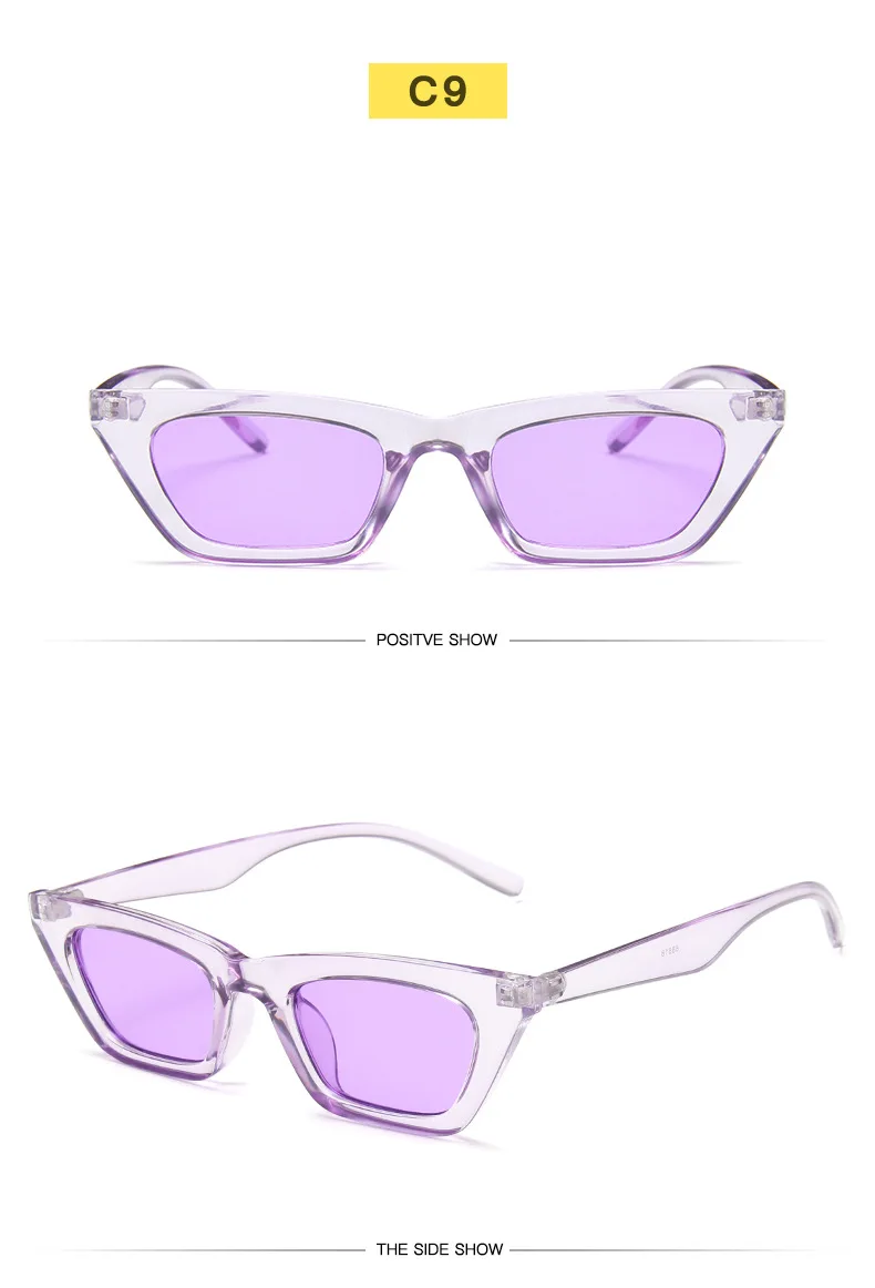 Nette Sexy Retro Cat Eye Sonnenbrille Frauen Marke Designer Kleine Rechteck Weibliche Sonnenbrille Klassische Vintage Oculos De Sol UV400 – Detail 17