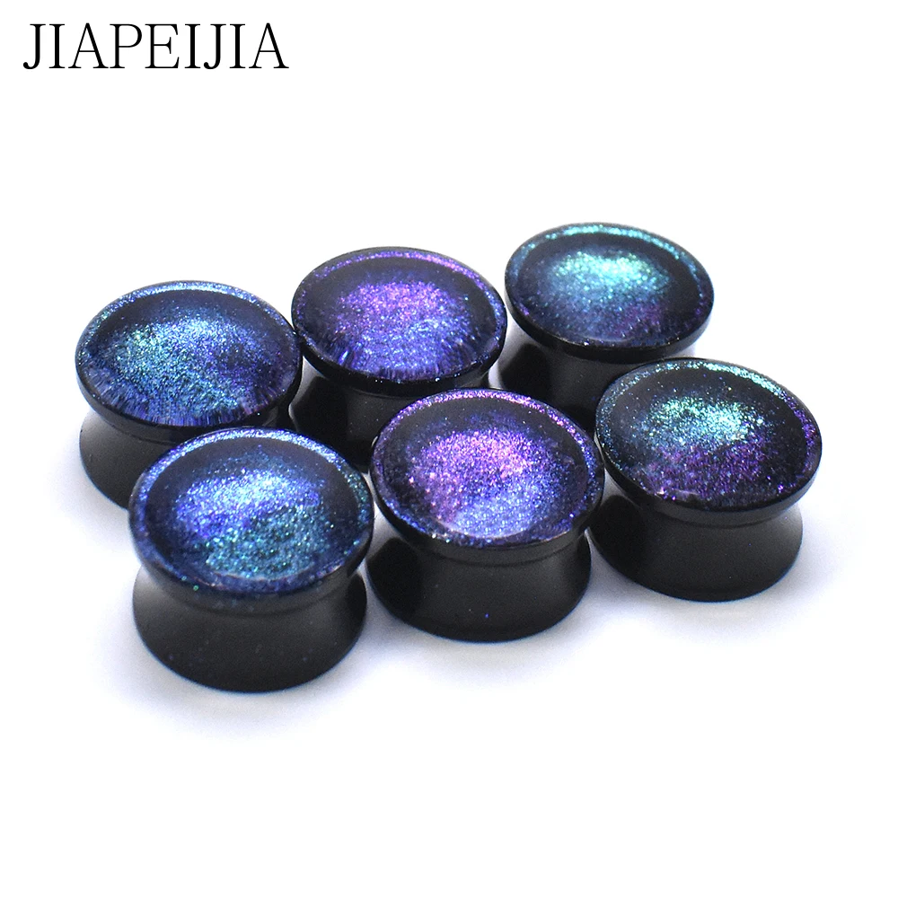 Colour Mixture Ear Plugs Tunnels Black Acrylic Ear Stretcher Gauge Expander Piercing Jewelry 8-30mm