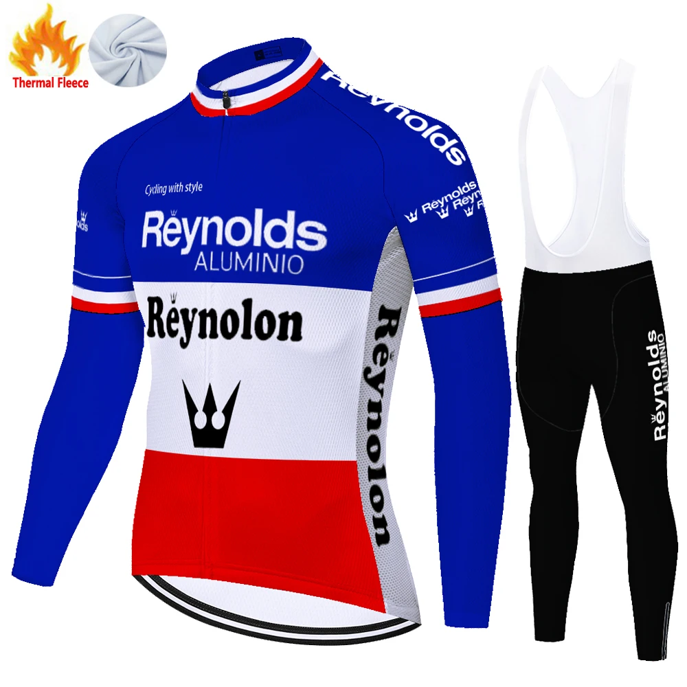 رينولدز ريترو الدراجات جيرسي بروتيم الشتاء الحراري الصوف إكيباسيون ciclismo hombre 20D جل روبا سيكليستا hombre