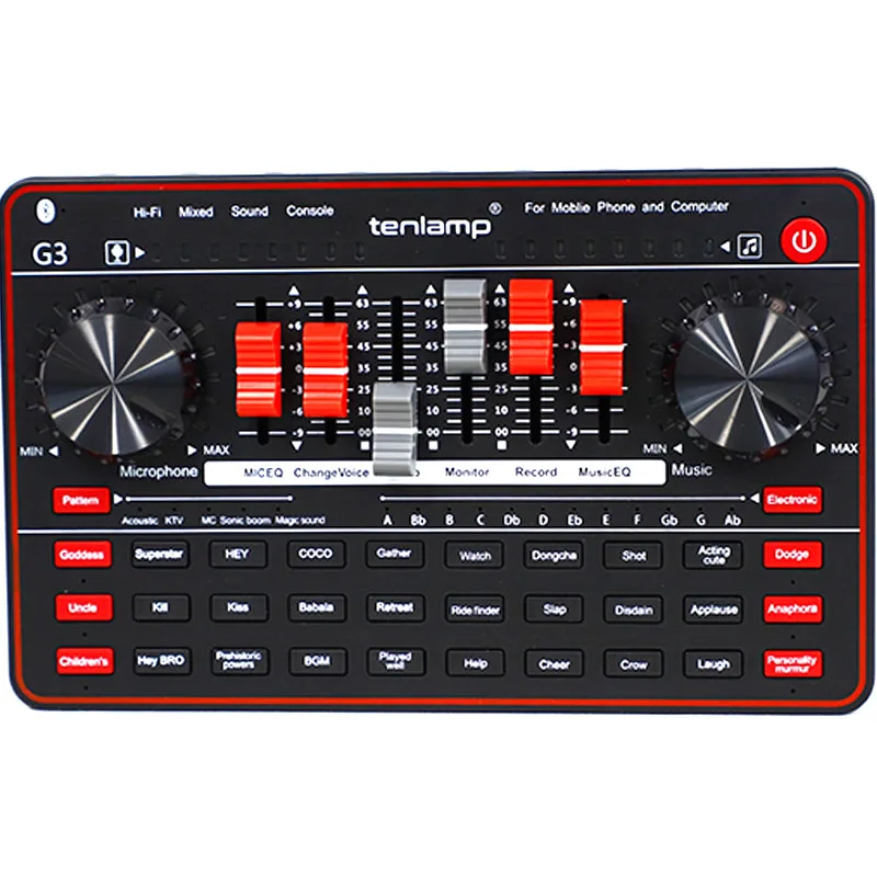 Tenlamp T2 USB Single Microphone G3 Sound Card Professional Podcast Condenser Microphone For Gaming Singing PS4 Mobile Computer