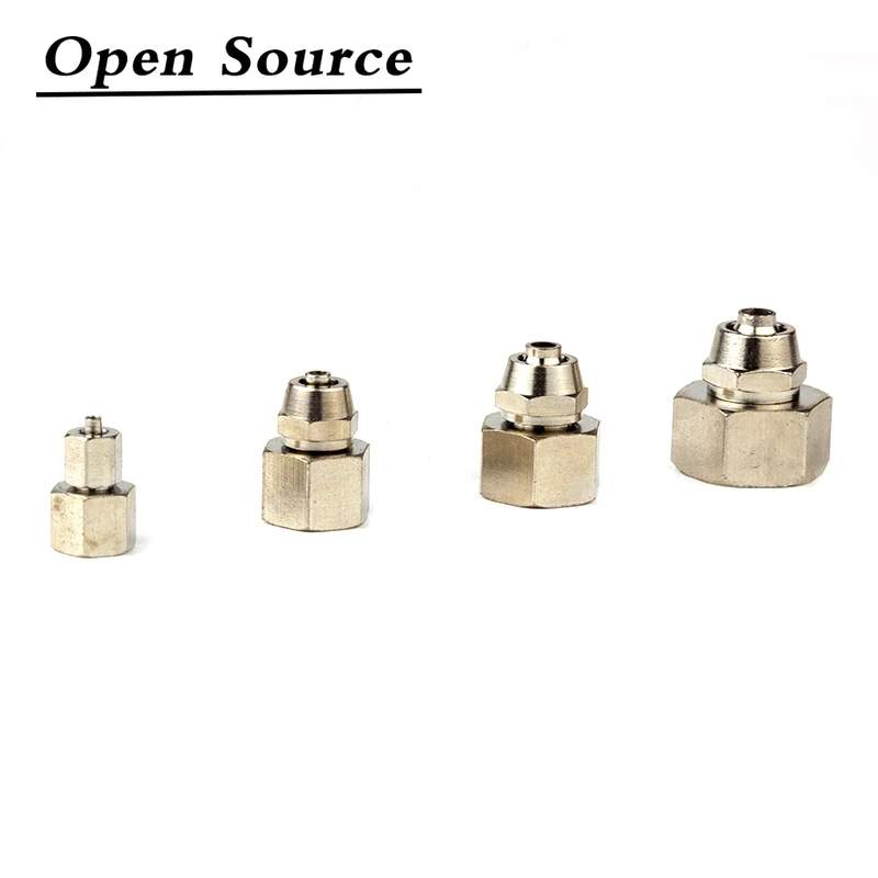 1PCS Internal Thread Straight Through Copper Material Pneumatic Screw PCF Quick Connectors Fitting Gas Hose One Touch Push Into